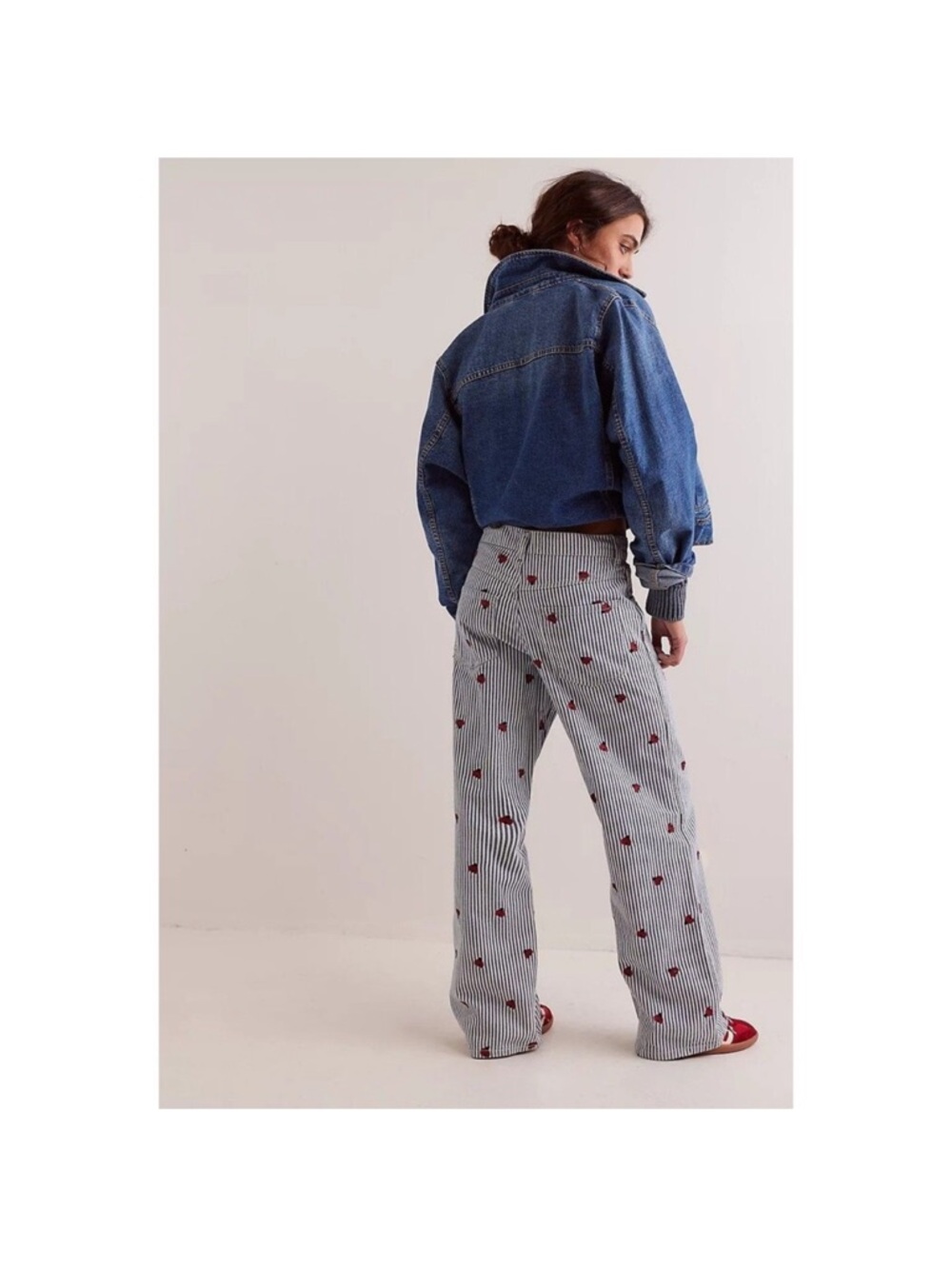 Free People Bugged Out Straight Leg Ladybug Jeans - Picture 3 of 6